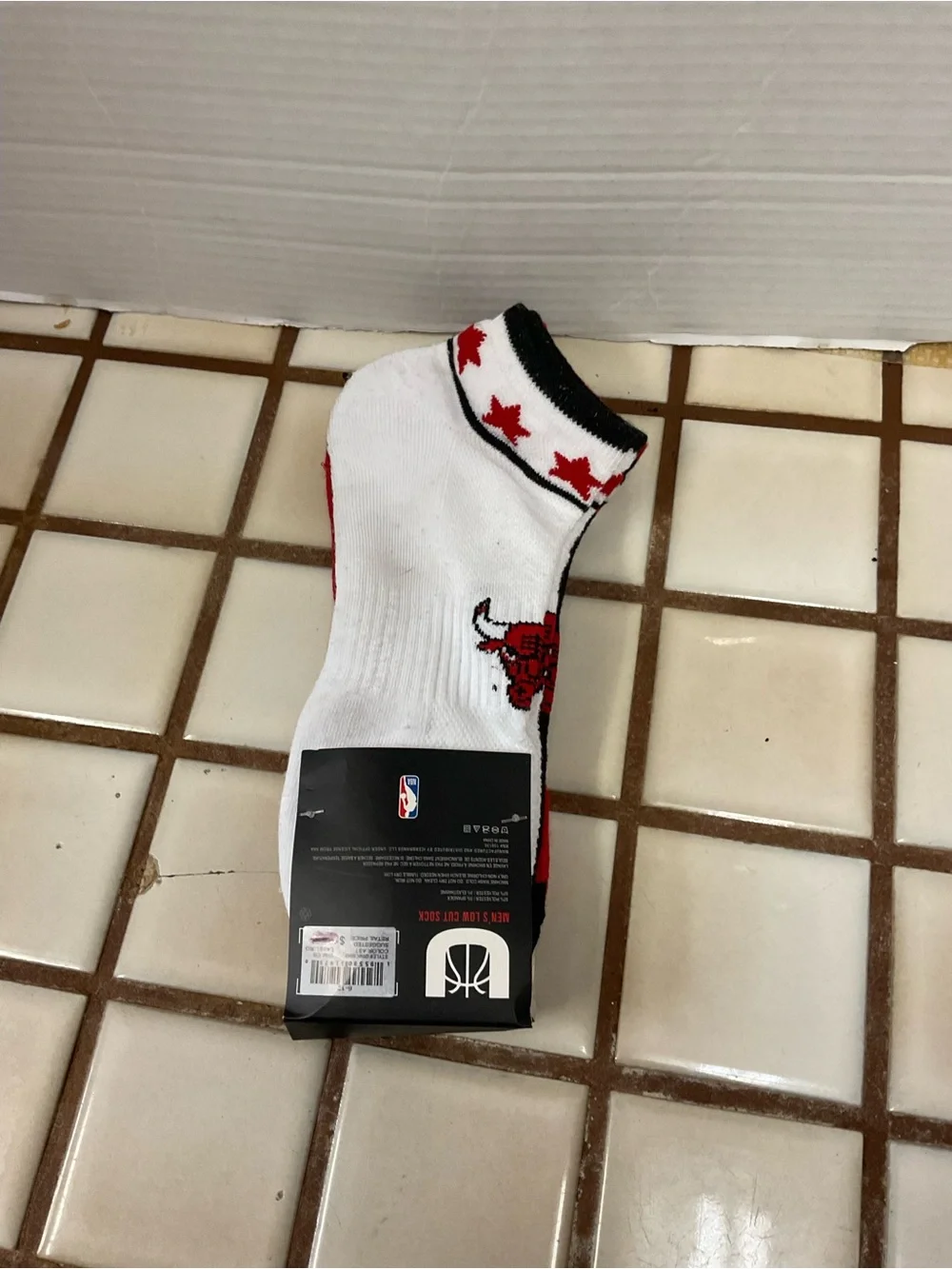 NBA Red & Black Low Cut Athletic Socks with Star Accent